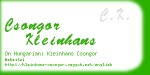 csongor kleinhans business card